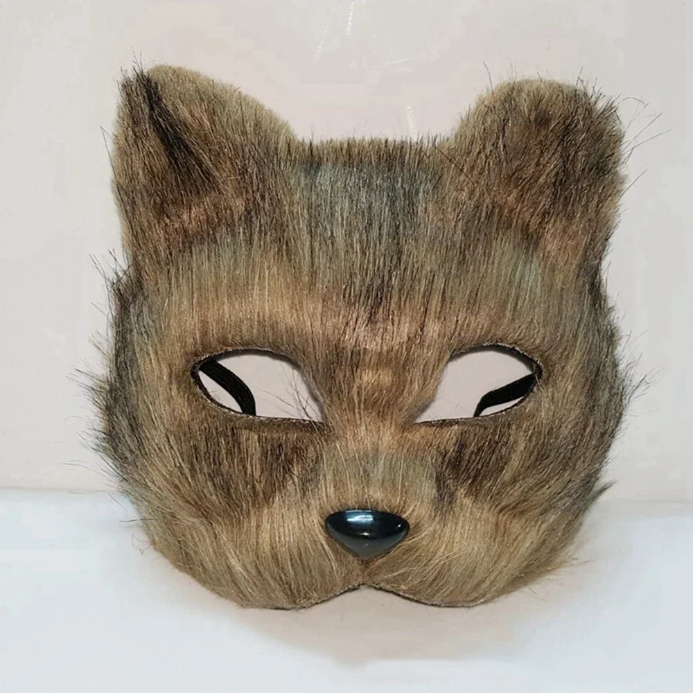 ใหม่หน้ากากจิ้งจอก villus หน้ากากพลาสติกสีฮาโลวีนหน้ากากจิ้งจอก villus สัตว์คอสเพลย์ปาร์ตี้ครึ่งหน้ากากฮาโลวีนหน้ากากปิดหน้าผู้หญิง