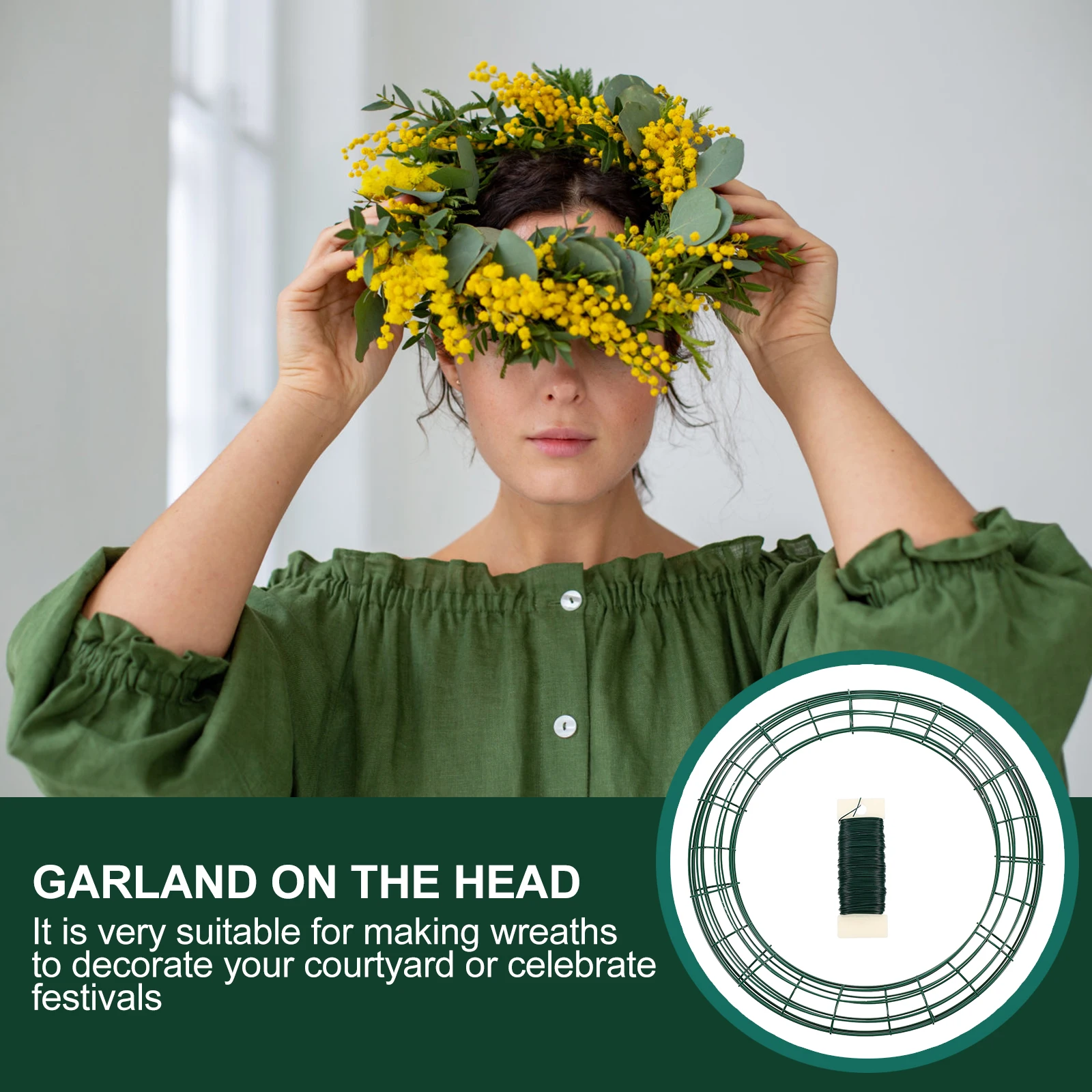 

3 Pcs Round Wire Wreath Frame Craft Making DIY Decor Floral Ring Christmas nament Party Supplies