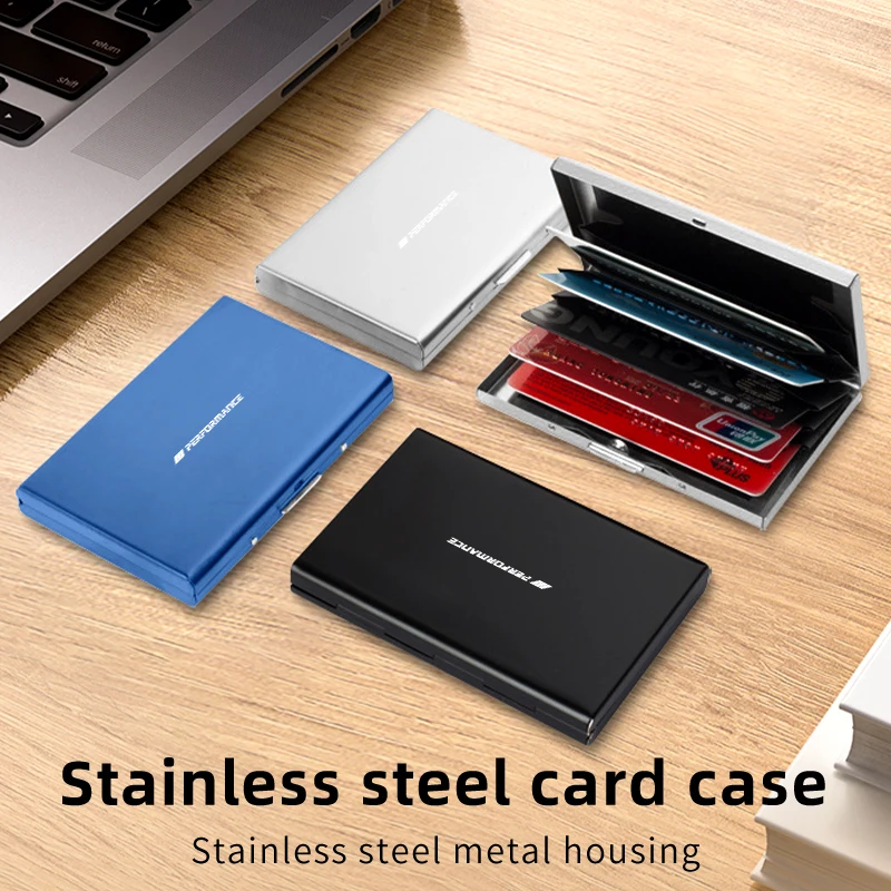 Car Logo Stainless Steel Card Case Anti-theft And Anti-Scratch For BMW E90 E60 E46 E39 F30 F10 E87 X3 X4 X5 X1 G30 G20 M3 M5