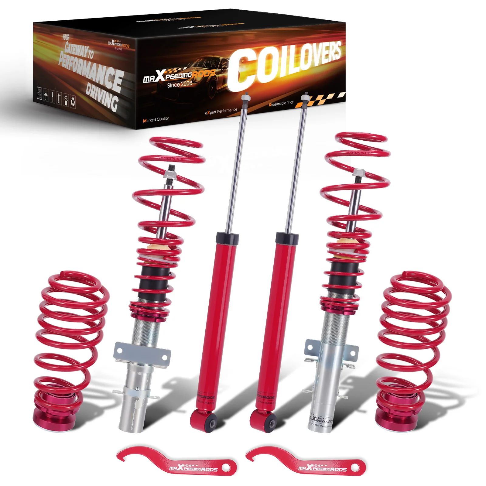 Amortiguadores de suspensión de resorte Coilover para VW Polo MK4 9N Škoda Fabia Mk1 6Y3 99-07 amortiguador de suspensión Coilover de bajada