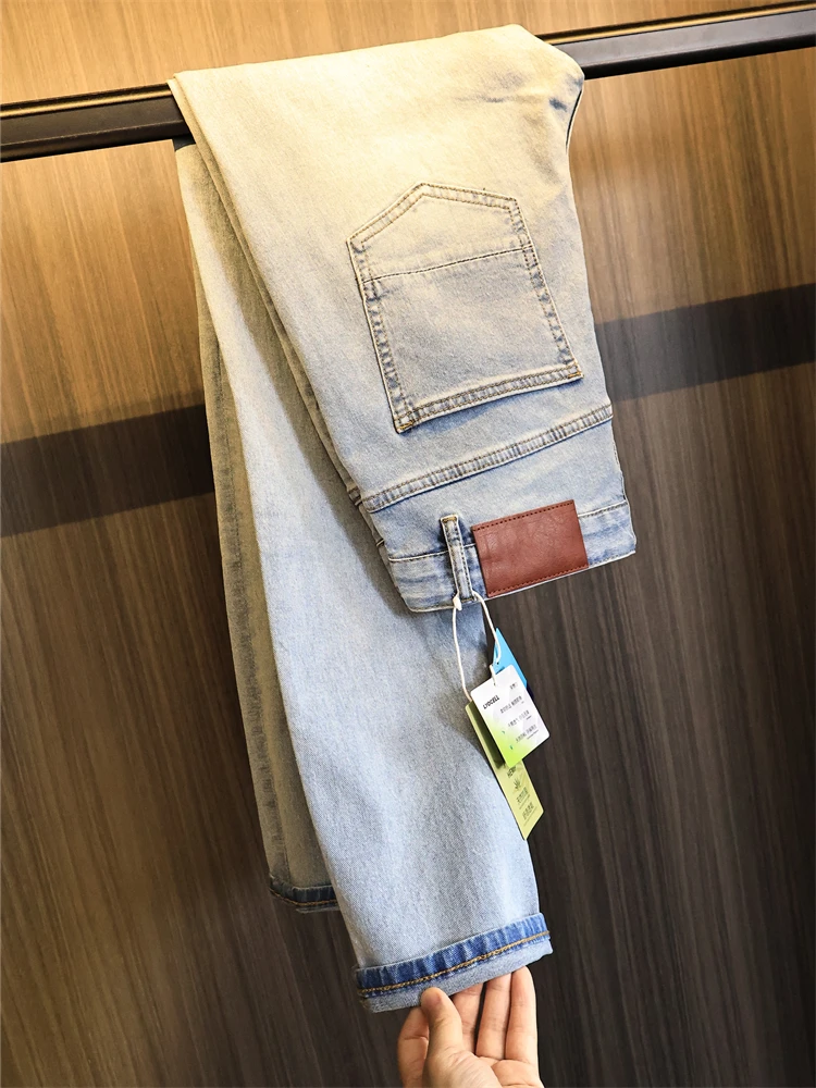 

Cool Smooth Men's Summer New Sle Haax Tianmu Silk Fiber Thin Denim Jeans Breathable Comfortable Straight Leg Fit