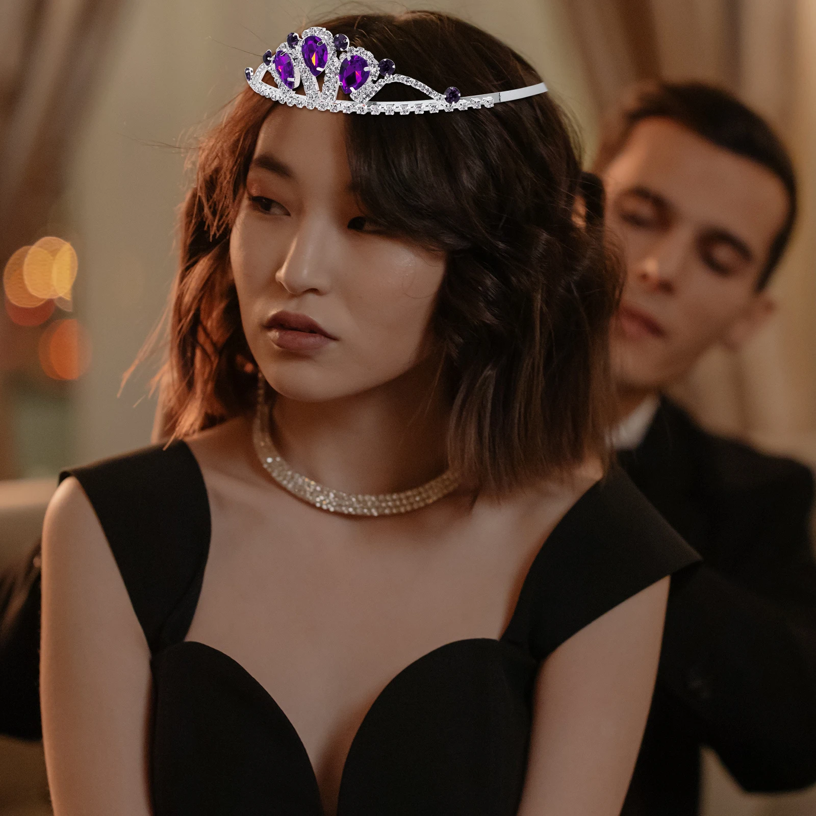 

1 шт. изысканная тиара со стразами, элегантный свадебный головной убор, прочная корона невесты, банкетная вечеринка, декор с короной, креативный бриллиант для волос