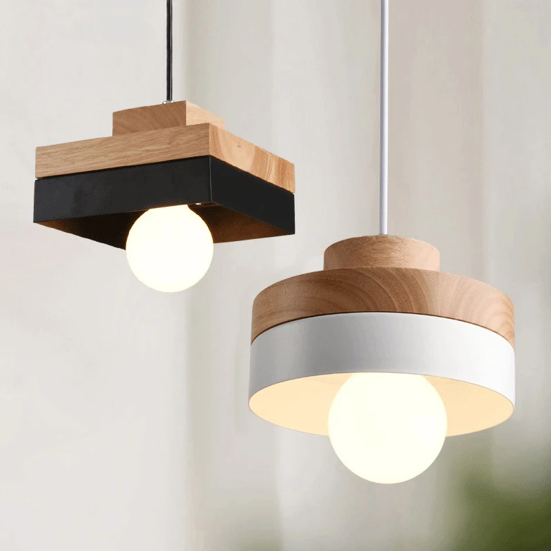 Modern Wood Chandelier Room Decor  Lighting for Living Room  Lamp for Bedroom Cafe or Restaurant Interior Decoration Lights