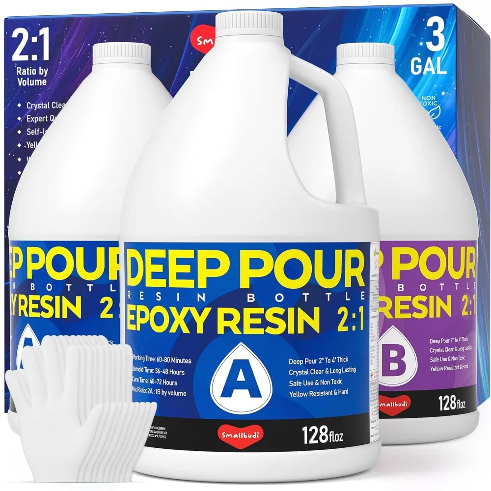 Deep Pour Epoxy Resin, 3 Gallon Epoxy Resin Kit for 2-4