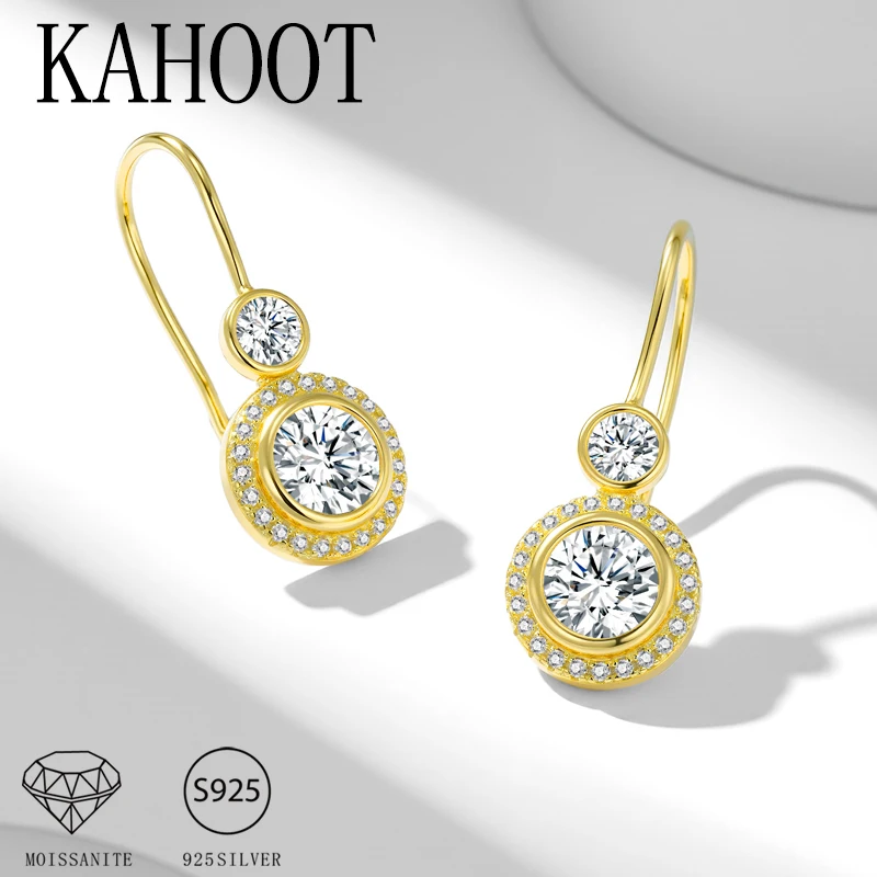 أقراط مويسانيتي 925 فضية 1.3 قيراط*2 أنيقة ورجعية، مناسبة للتمر اليومي وحفلات الزفاف والولائم #2