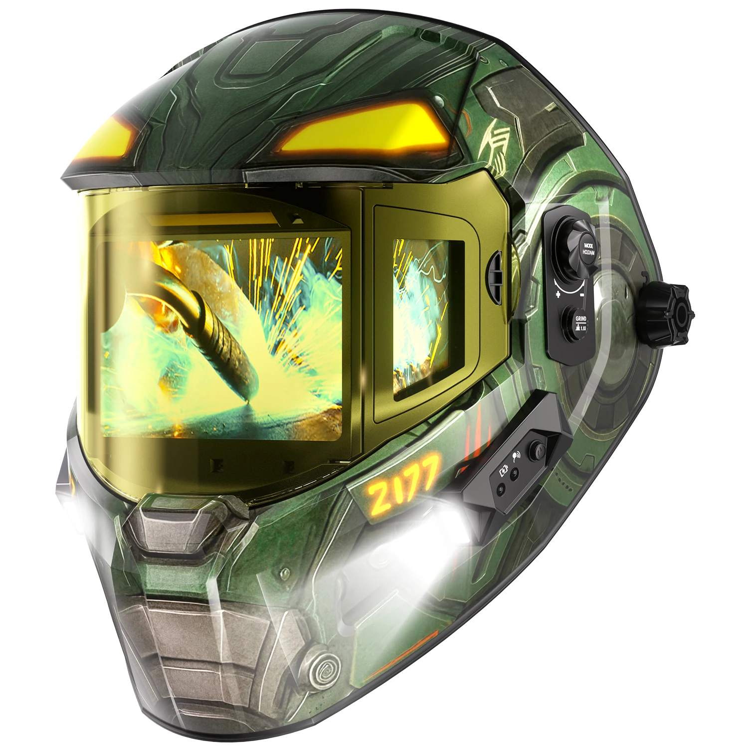 ANDELI Auto Darkening Welding Helmet True Color Large Viewing Screen Welding Mask 3-Sided Auto Darkening Rechargeable for Weld Cut Grind