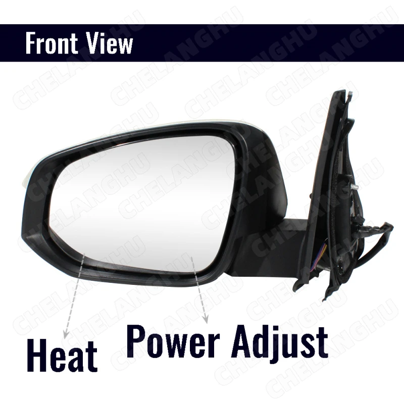 Left 5Pin Reversing Mirror For Toyota 4Runner 2014 2015 2016 2017 2018 2019 2020 2021US Version Rear Mirror Assembly White Heat