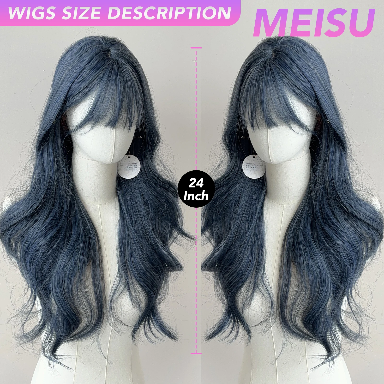 MEISU 24-Zoll-blaue lockige We – Hair Care Curly Hair Bewertung und Preis