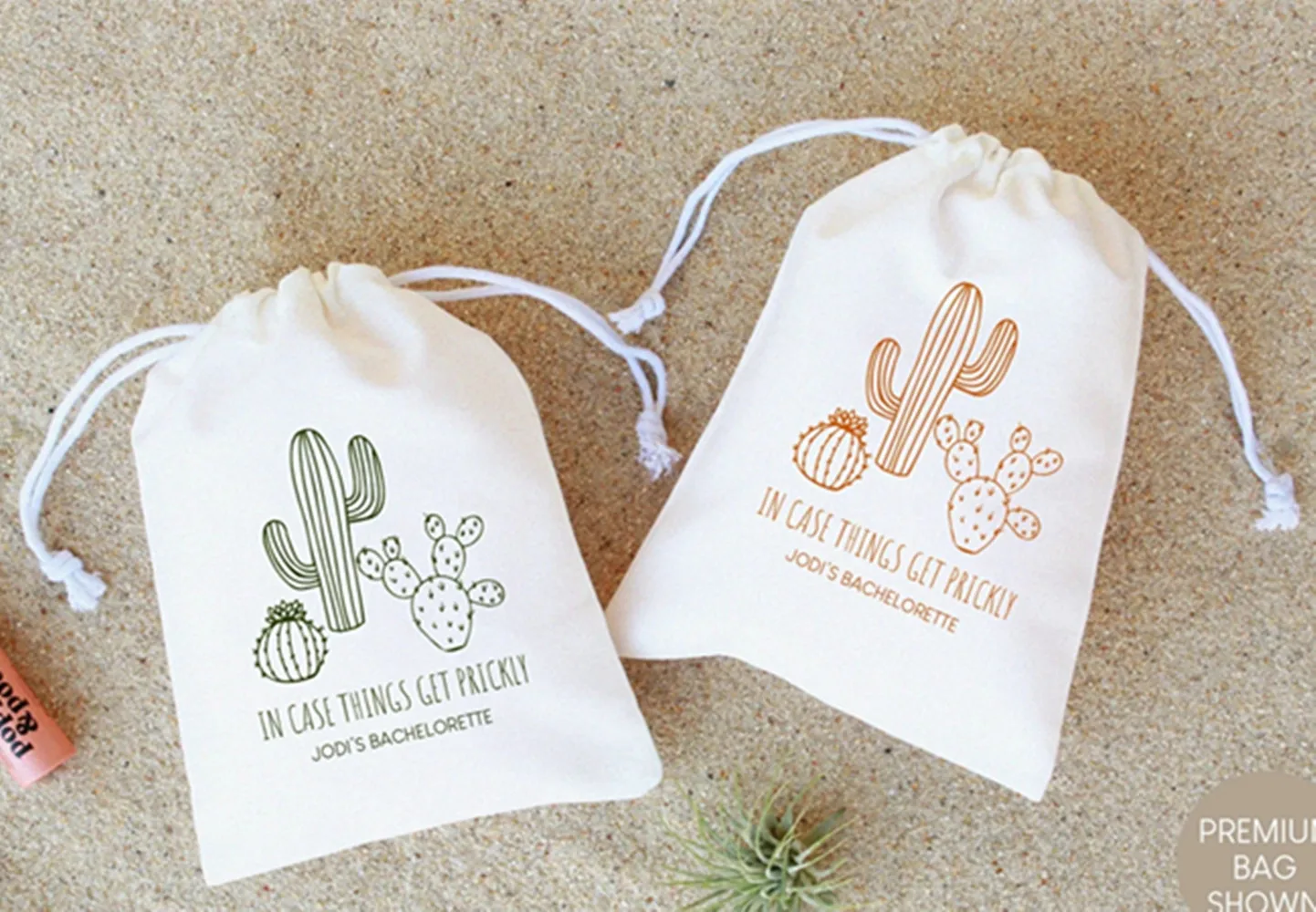 20pcs In Case Things Get Prickly - Hangover Kit Bag - Bachelorette Party Favor Bags - Cactus Hangover Kit - Bachelorette Party