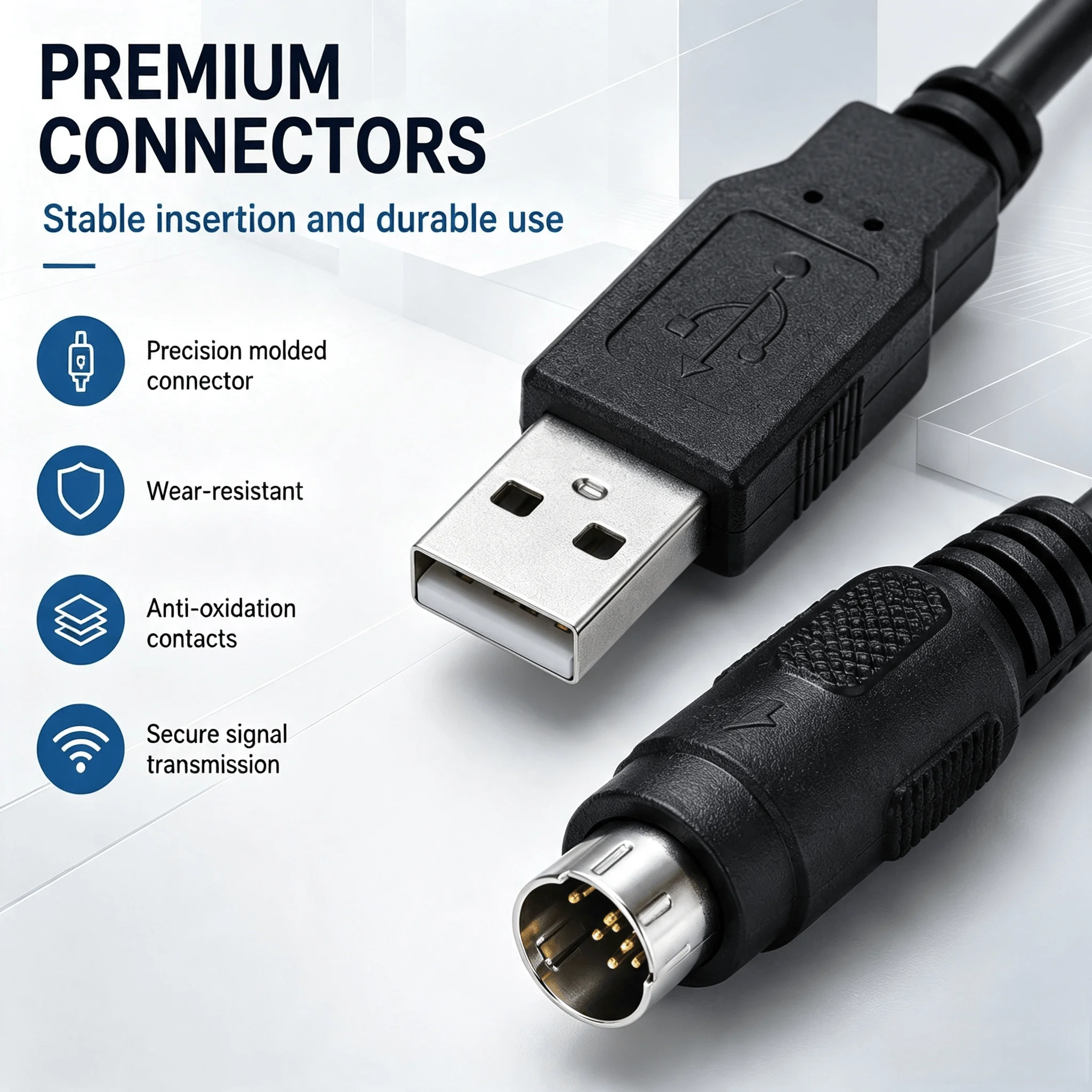 USB-FC2A-KC2 PLC Programming Cable for IDEC MICRO-3 Series, USB to RS485 Communication Download Cable, 3M