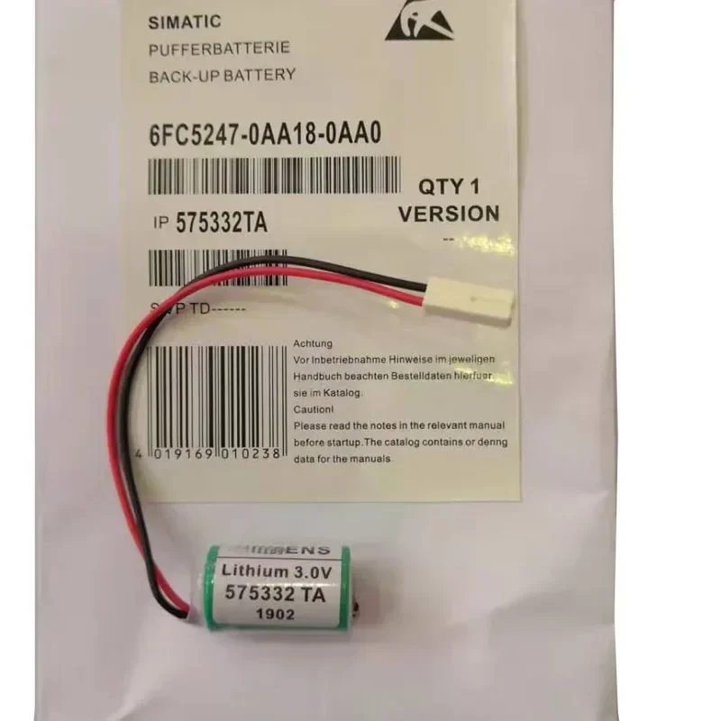 Banggood 575332 TA TA 575332   Batería PLC de litio TA 6FC5247-0AA18-0AA0 840D 810D 3V con enchufe AMP para baterías de respaldo SIEMENS