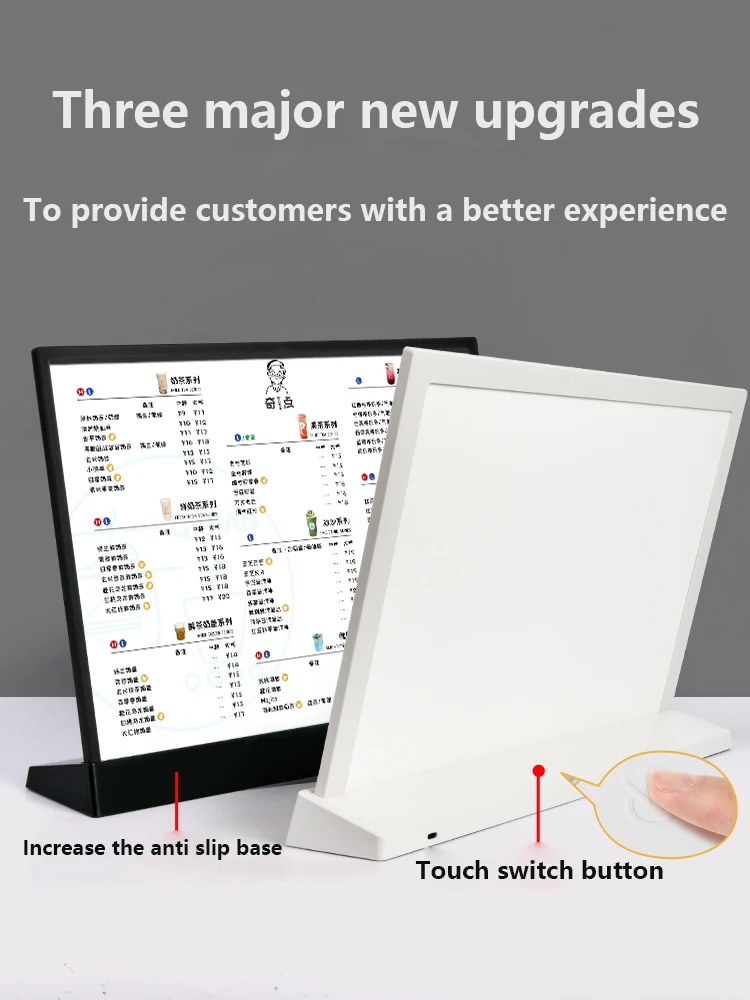 Luminescent Menu Display Plate Milk Tea Shop Acrylic Price List Dishes Wine List A4 Menu Design and Production Table Plate