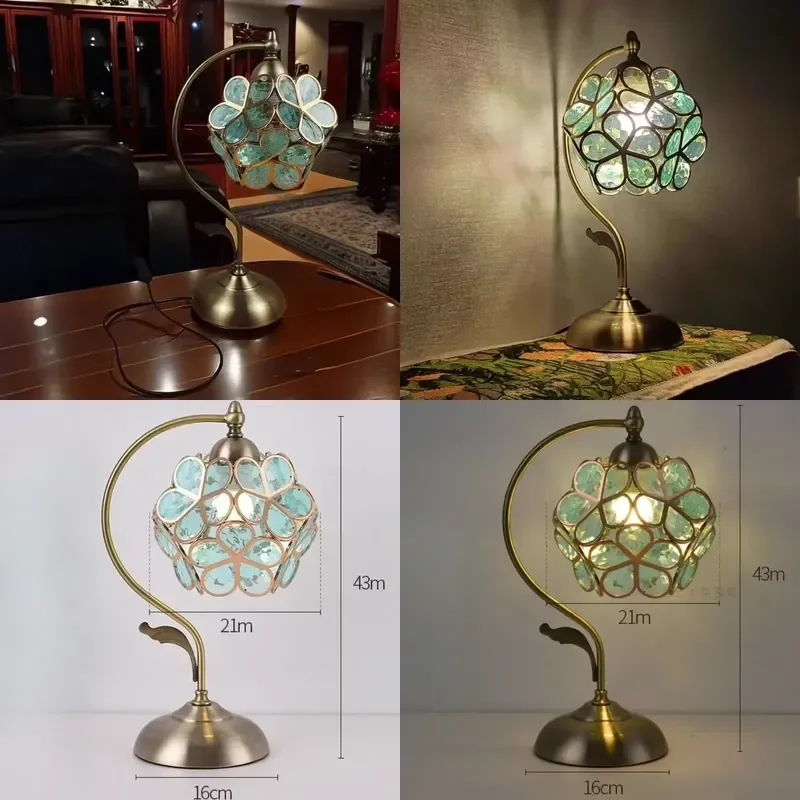 Iron Base Acrylic Lamp Shade Vintage Study Desk Lamps Creative Aesthetic Bedside Desktop Reading Lamp Holiday Gifts