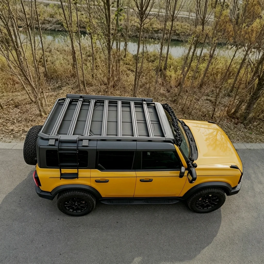 Heavy Duty Aluminum Long Roof Rack Cargo Basket Luggage Carrier Platform for Ford Bronco 2021 2024 4x4 Offroad Accessories Rack
