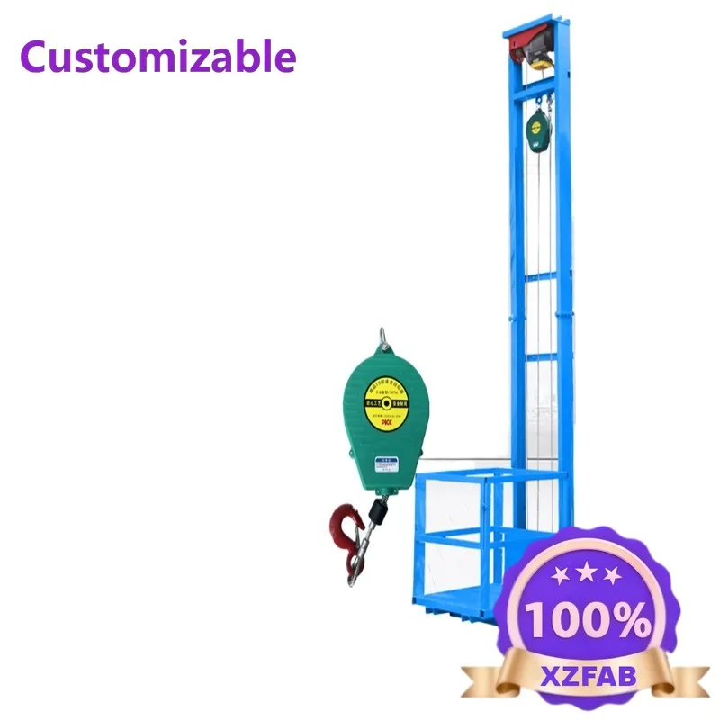 Factory Direct 2026 Electric Hydraulic Lift Freight Elevator Platform Small Factory Household Warehouse Rail Cargo