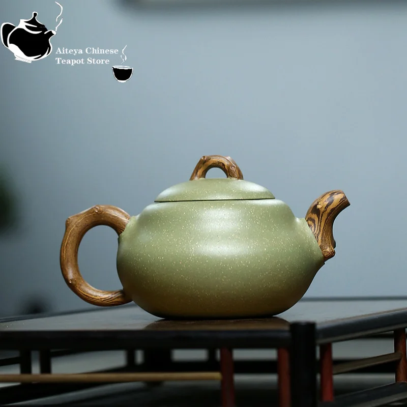 Yixing handmade purple clay teapot, original ore, green sand, gourd, Kung Fu tea set, Chinese teapot 240ml