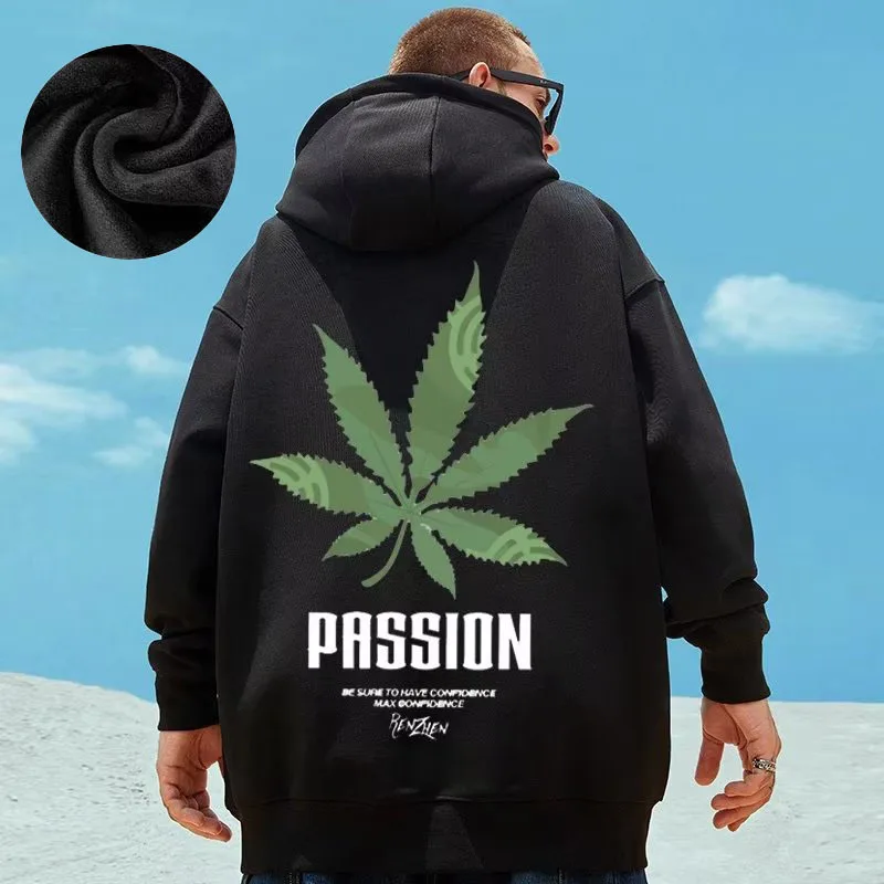 Pull à capuche ChimBrand grande taille M-8XL hommes automne et hiver Style peluche et optique Fat Hip-hop pull veste