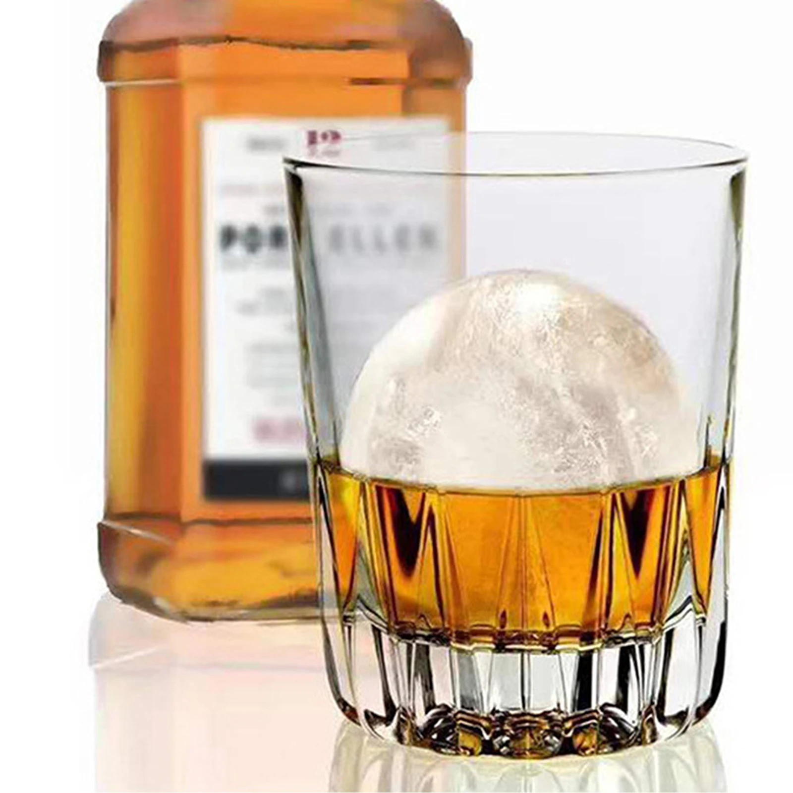 

2pcs Ball Mold With Lid Silicone Making Tool For Whiskey Drinks Round Ice Cube Tray Fridge Ice Lattice Mold Kitchen Bar