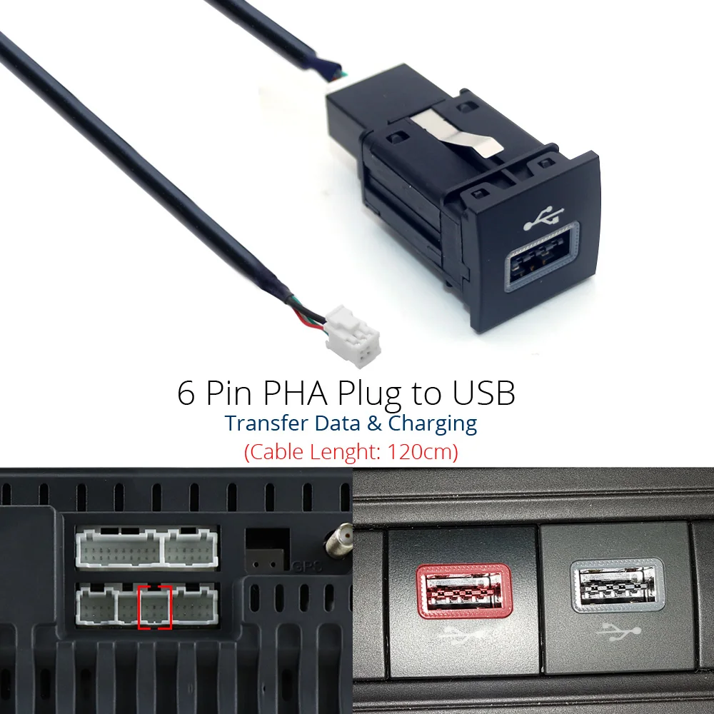 Car 4 6Pin USB Cable Adapter For VW Golf 6 Jetta 5 MK5 Scirocco