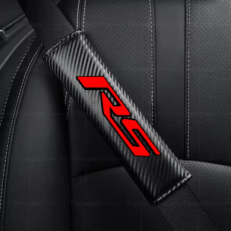Automobile carbon fiber safety belt shoulder pad For Chevrolet RS Corvette Silverado Camaro Suburban Cruze Malibu car Accessorie