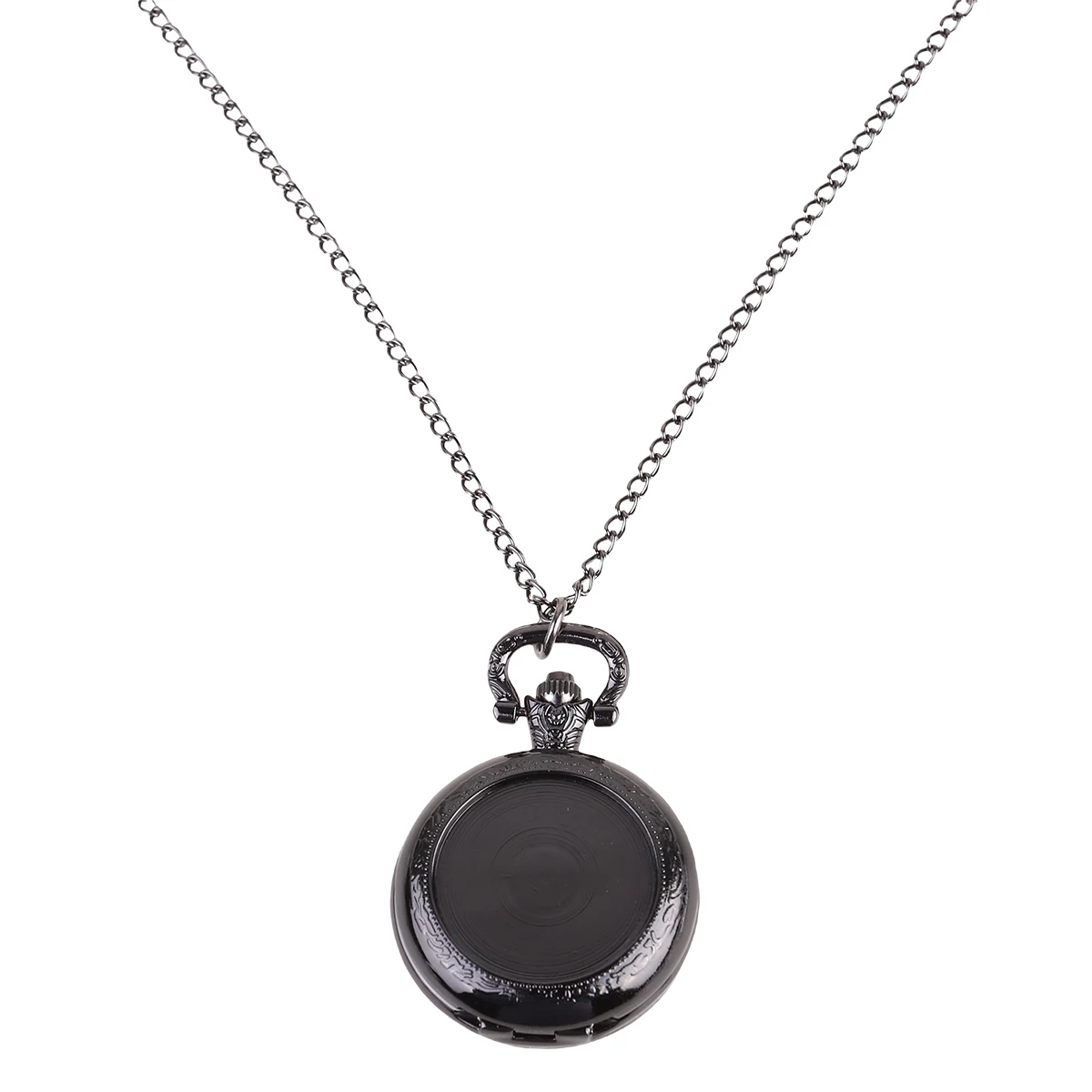 Vintage Style Pocket Watch Black Retro Pendant Functional Timekeeper for Men Women Neck Jewelry Ideal Present for Family
