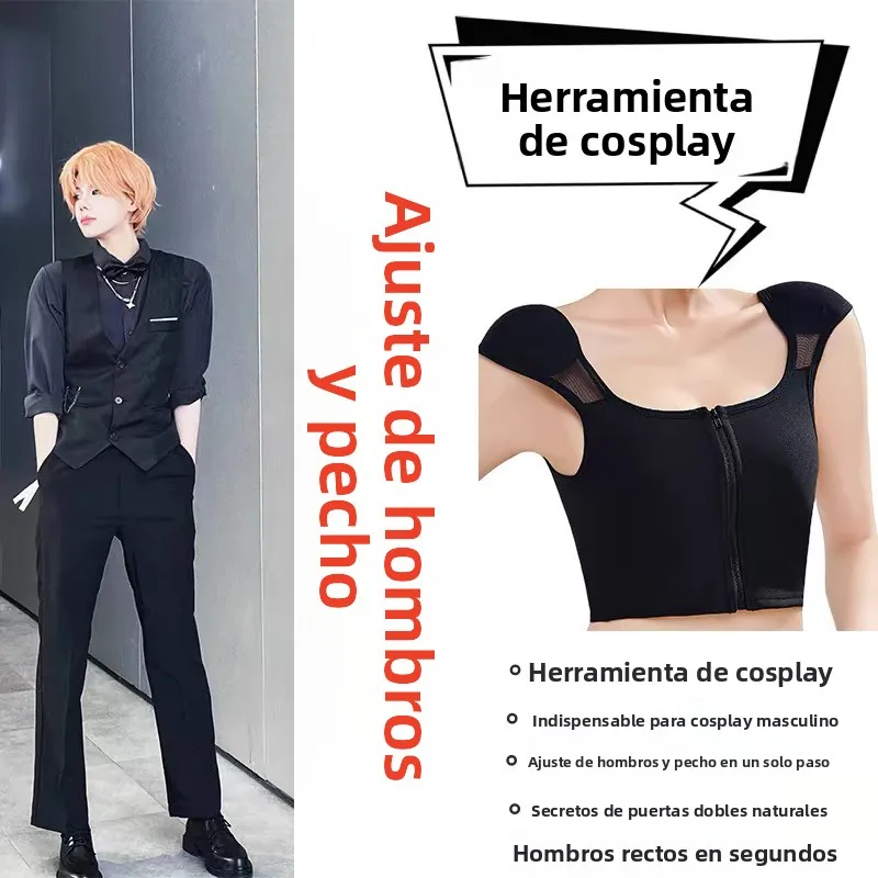 Ceco Binder para Cosplay con Hombreras, Vendaje para el P, Accesorio ex para Fiestas de Disfraces y Transgénero