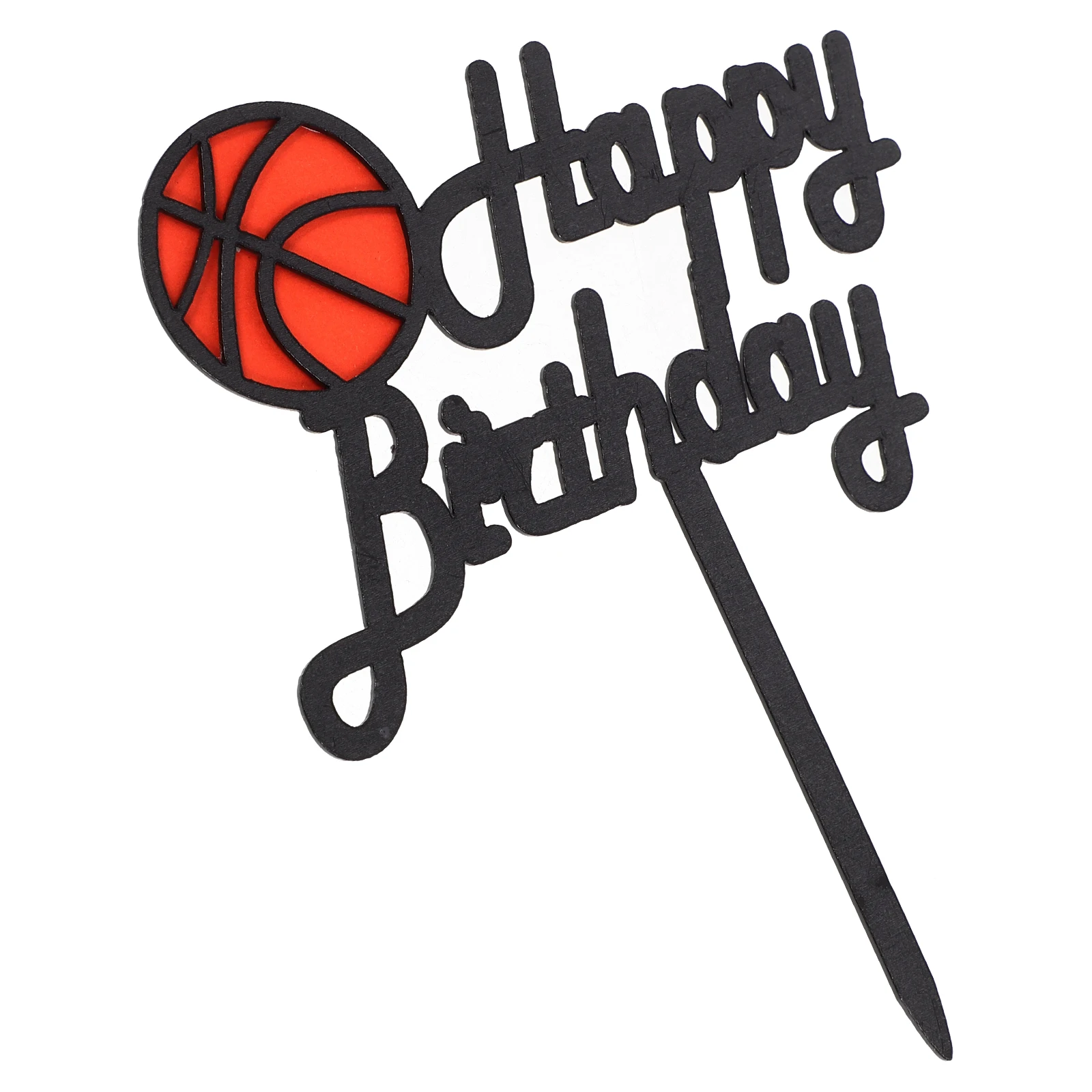 

Basketball Birthday Card Insert Decoration Sports Cake Pick Acrylic Dessert
