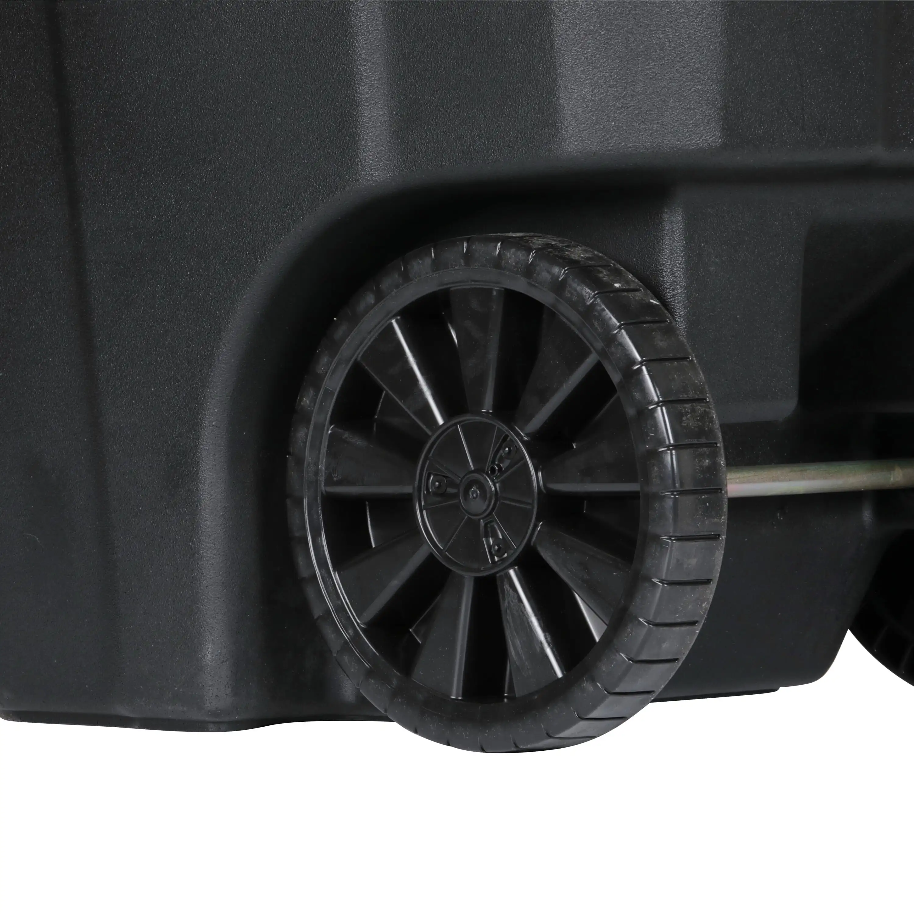 Zwarte vuilnisbak van 64 gallon met wielen en deksel