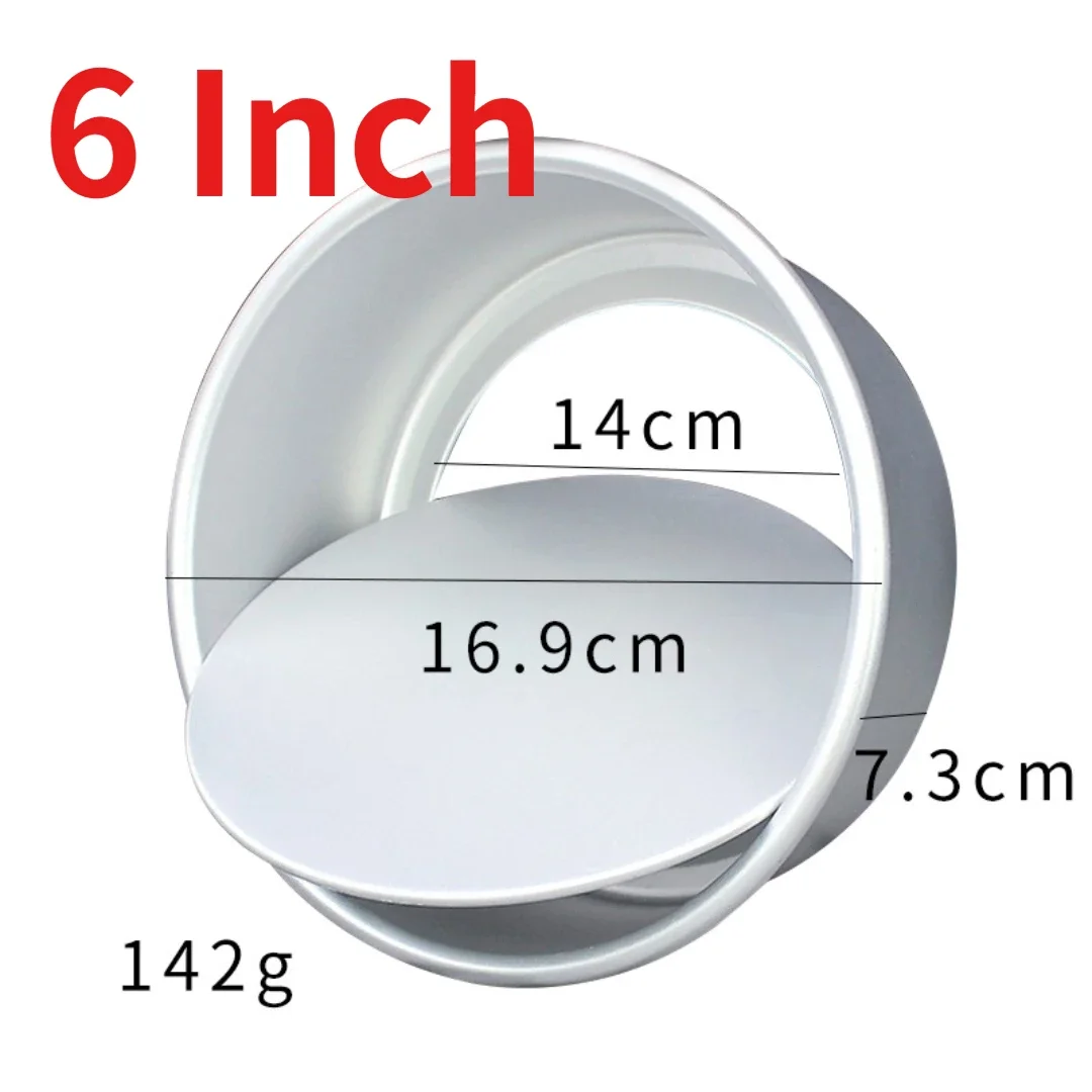 

6 inch Round Cake Pan Aluminum Alloy Baking sheets Mould Mold With Removable Loose Bottom Cake Decorating Tools Madeleine molds