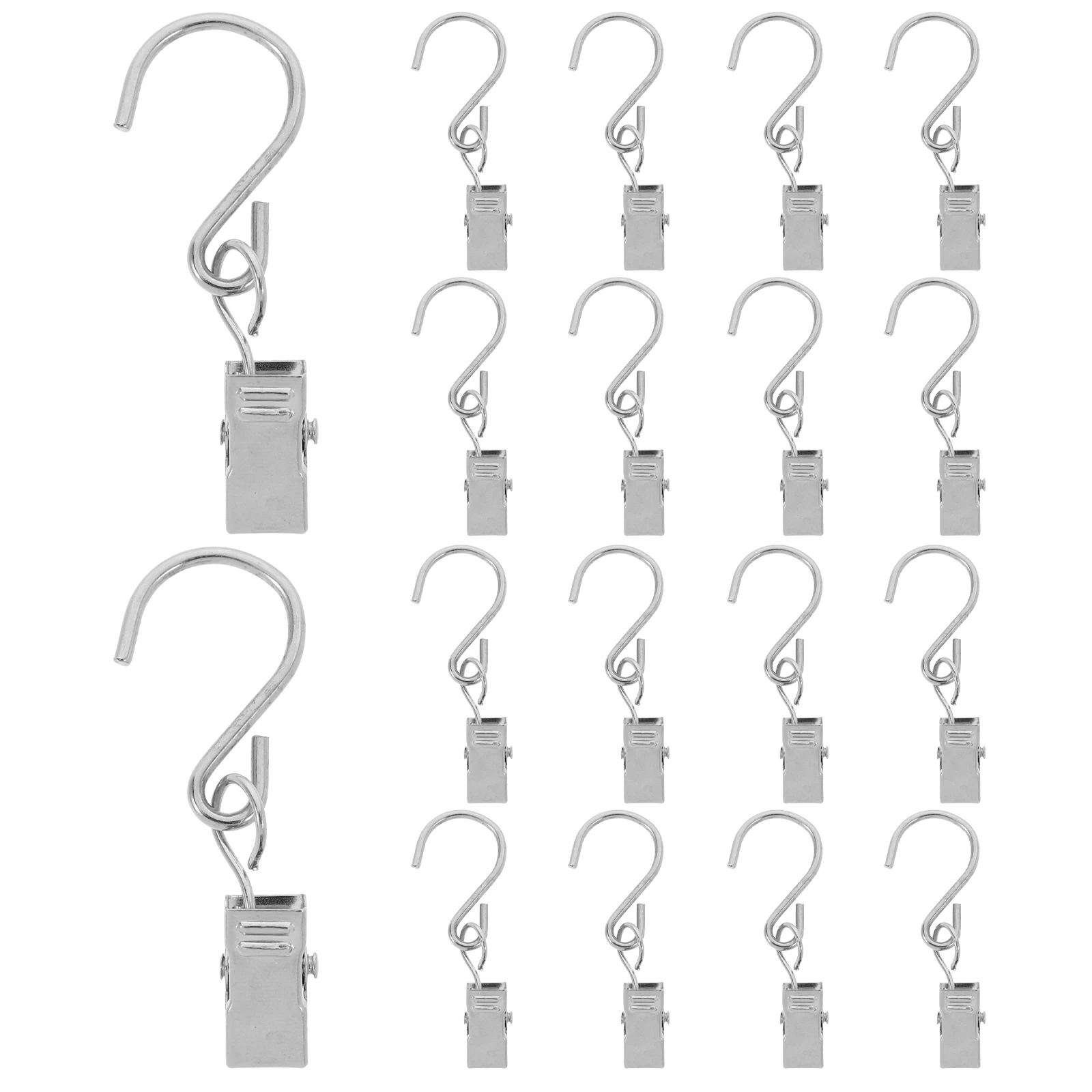 

20pcs Light Hooks String Clips for Outdoor Decor Gutter Hangers Silver Durable Iron Versatile Use Camping Patio Party