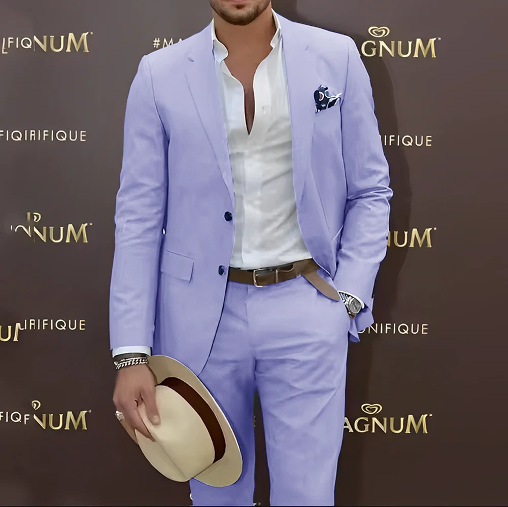 Hot Summer Men's Suits 2 Piece Suits Prom Suits Notched Lapels Wedding Groomsmen Suits Tuxedos Dresses