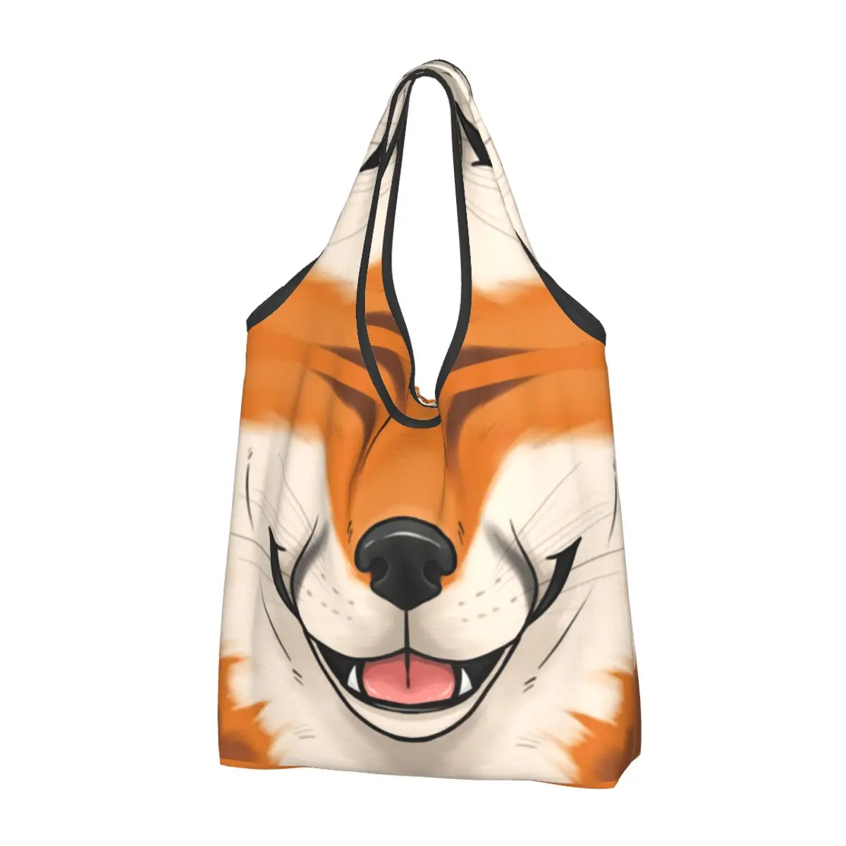 

Funny Funny Fox Shopping Tote Bags Portable Animal Grocery Shopper Shoulder Bag