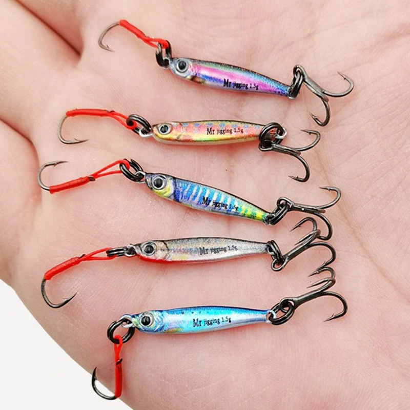 Neue 1,5/3/5g Micro-Jigging-Köder 3D Bionics Mini-Jig-Köder Gießlöffel-Angelköder mit Pailletten für Bach-Mikrofischen Angelzubehör – Detail 8
