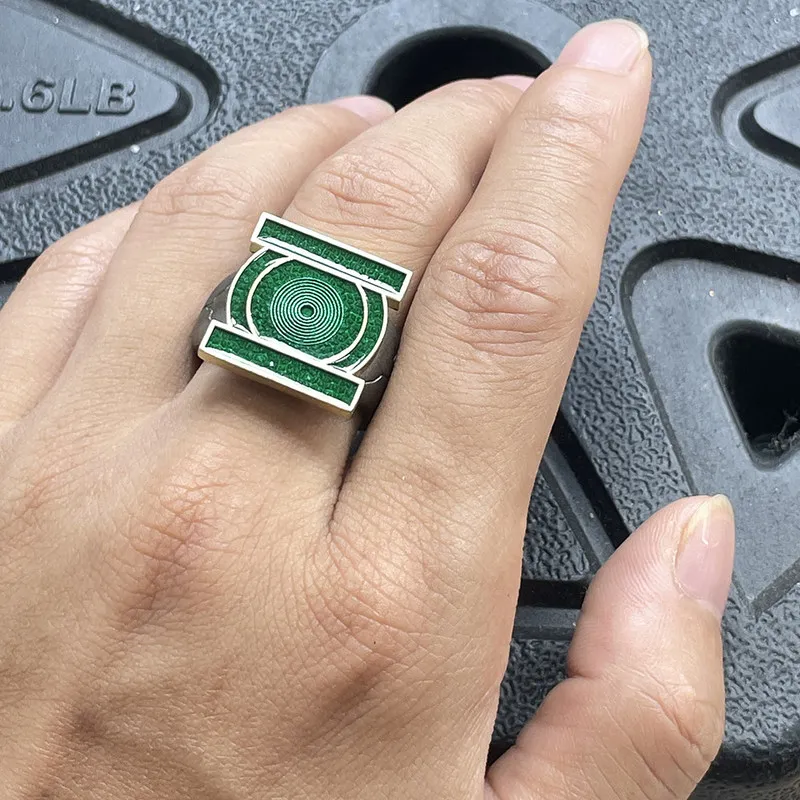 Hot Sale Sales John Stewart Green Lantern Ring Cosplay Metal Ring For Men Metal Finger Jewelry Decoration Accessories