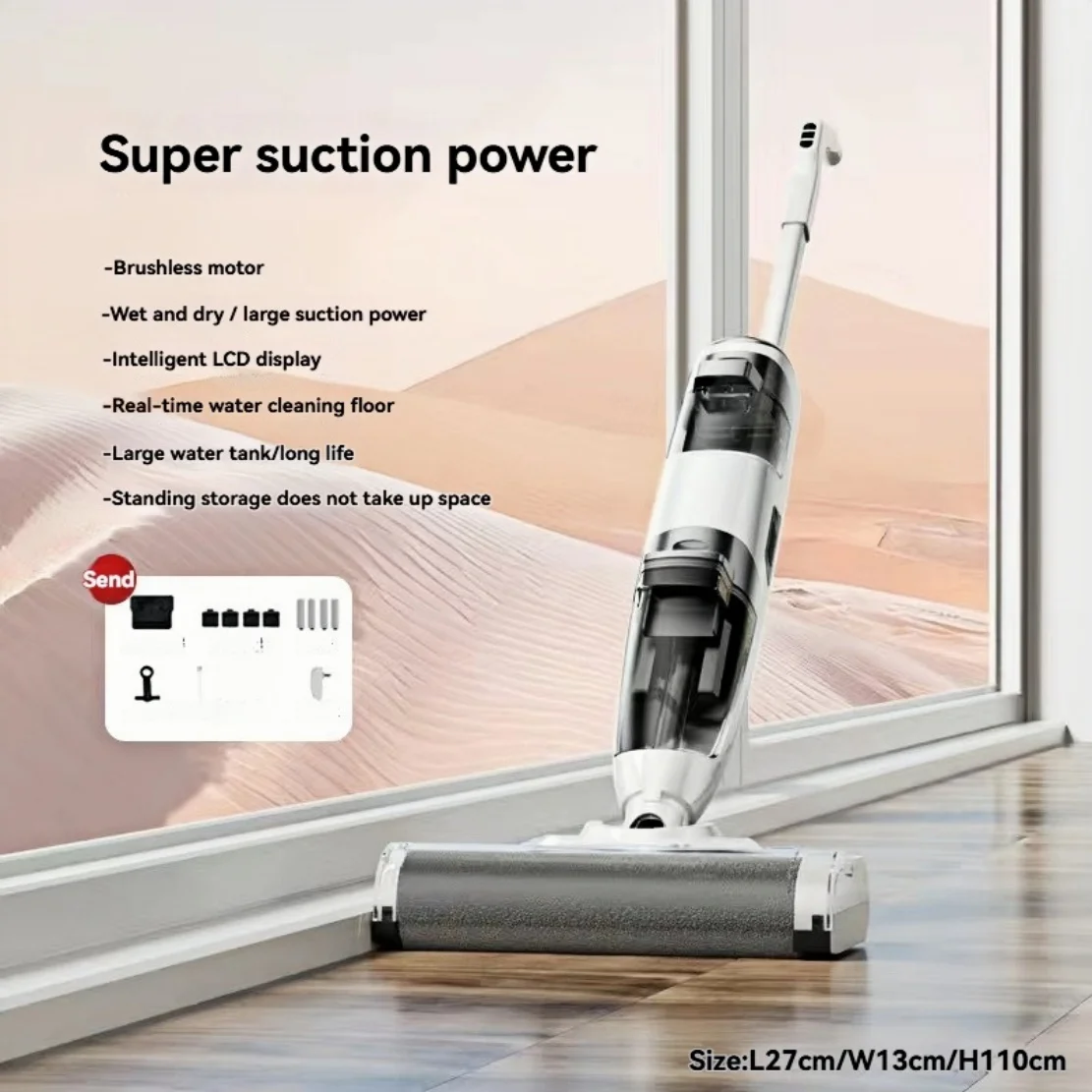 New Home appliance Mop machine BUTURE 50KPa 500W Cordless Wireless Vacuum mop combo Brushless motor High-efficiency cleaning