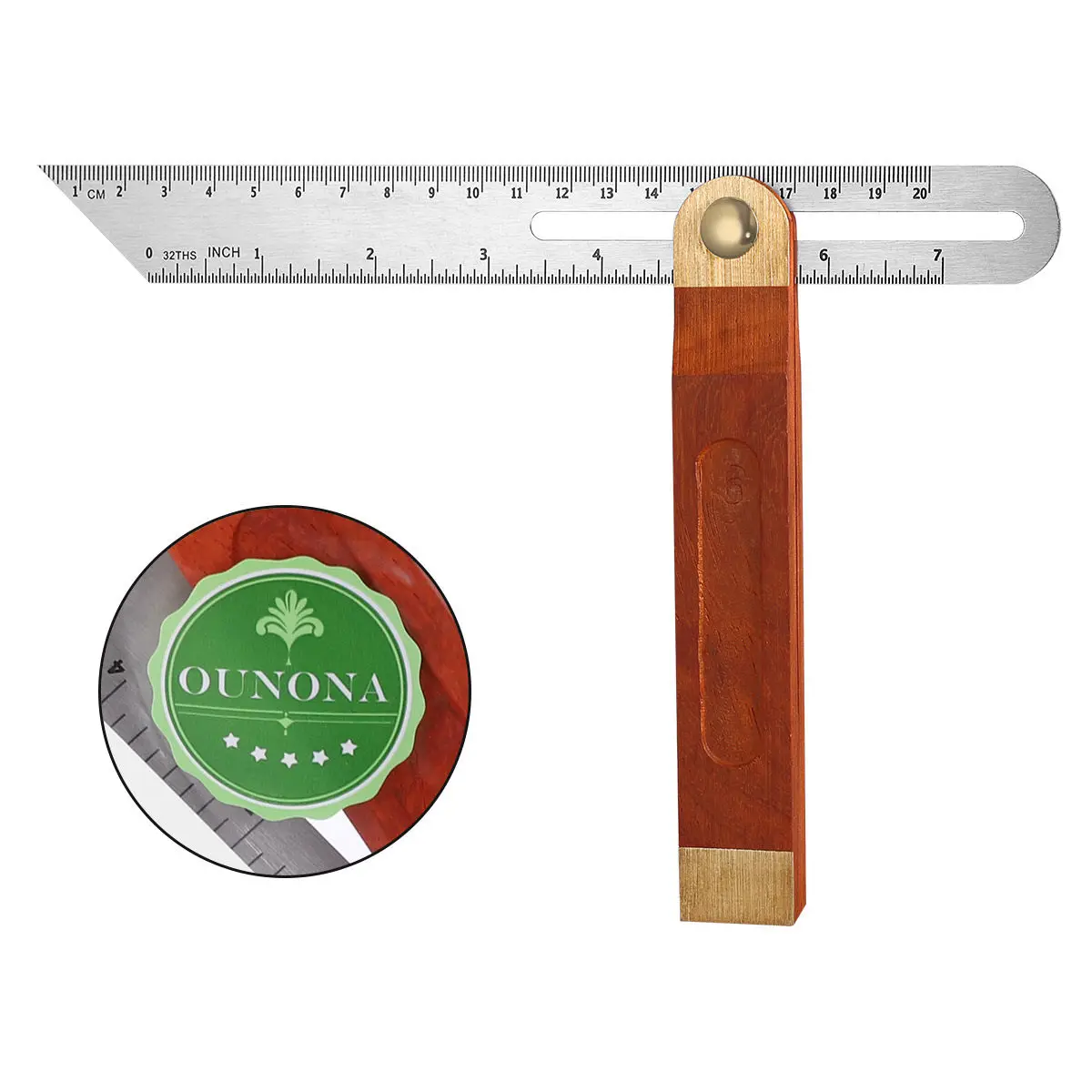 1Pcs Sliding T-Bevel Stainless Accents Hardwood Handle 10 Inch Angle Transfer Depth Gauge Adjustable Ruler