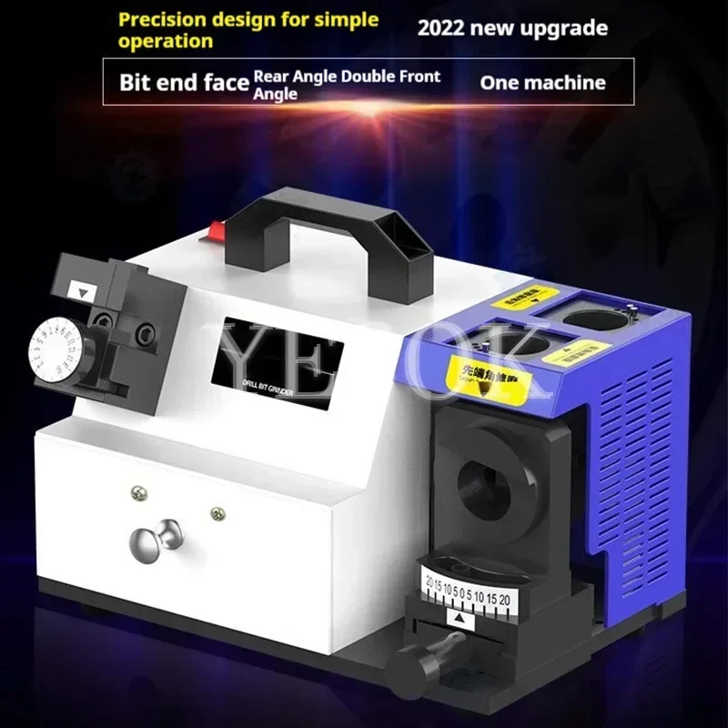 Afilador de brocas, máquina de molienda de taladro pequeño estándar equipado con CBN, rectificado de rueda de diamante, taladro de acero de alta velocidad HSS, 160w