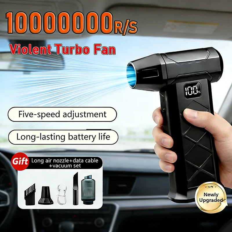 

Type-C Rechargeable Dust blower Powerful Turbo Fan Brushless 1000000RPM Blower Blowing Suction Super Powerful 2 in 1 Air Blower