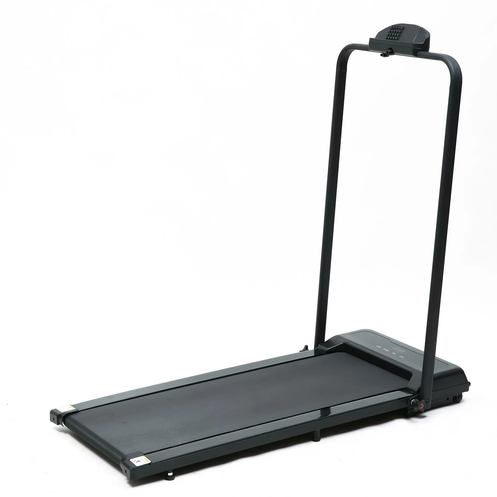 Silent Treadmill for Home, Compact Flat Running Machine with Armrests, Small Electric Exercise Equipment for Indoor Fitness