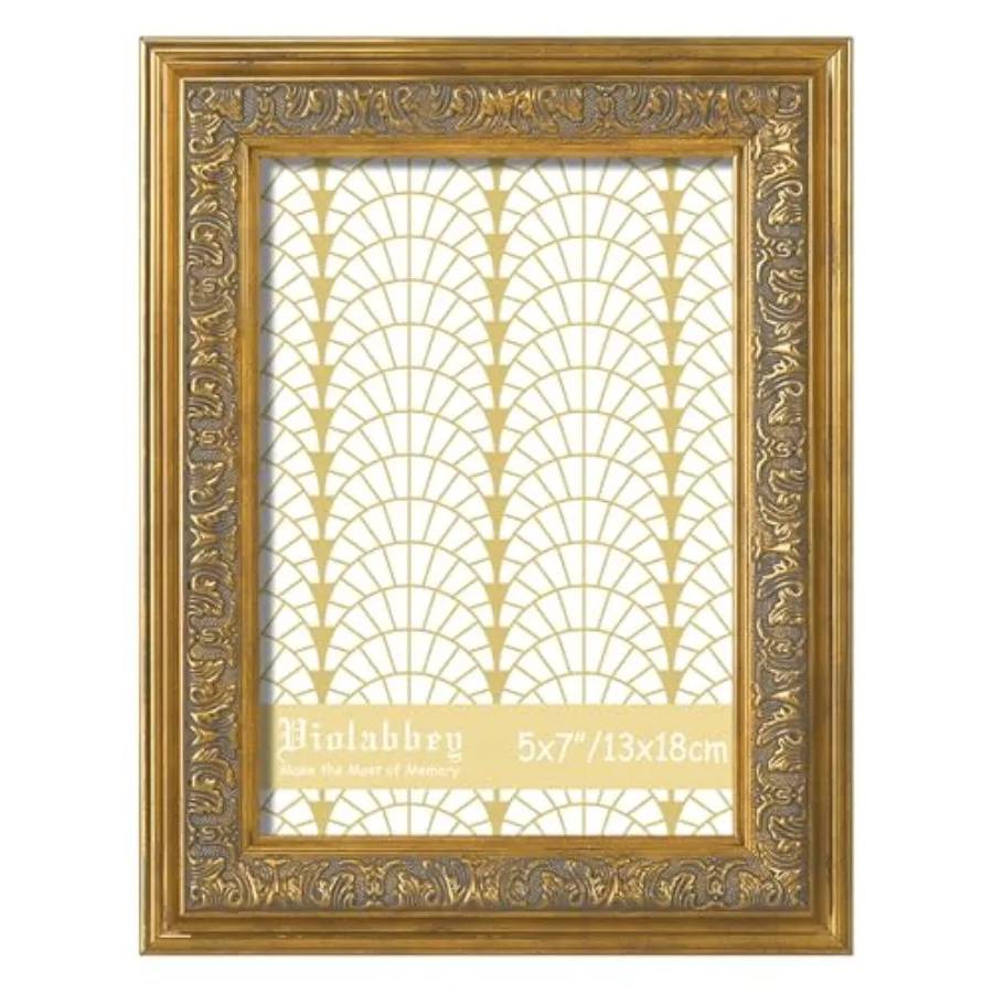

Picture Frame, Vintage Photo Frames Ornate without Mat for Tabletop or Wall Hanging