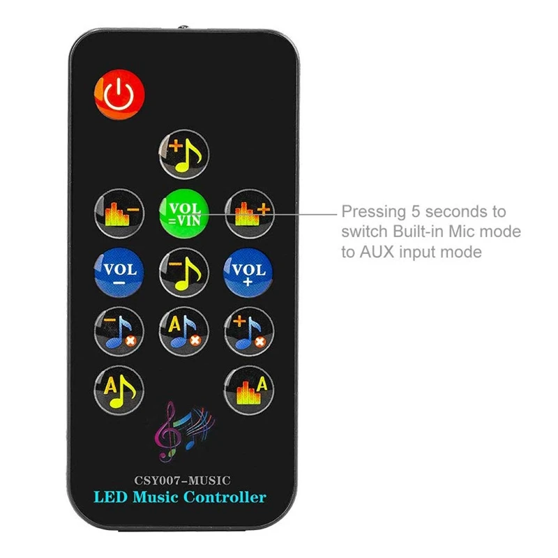 WS2812B WS2811 1903 3 핀 LED 스트립/매트릭스 패널 블루투스 음악 드림 컬러 CSY07 컨트롤러, RF 원격 내장 마이크/AUX, 13 키