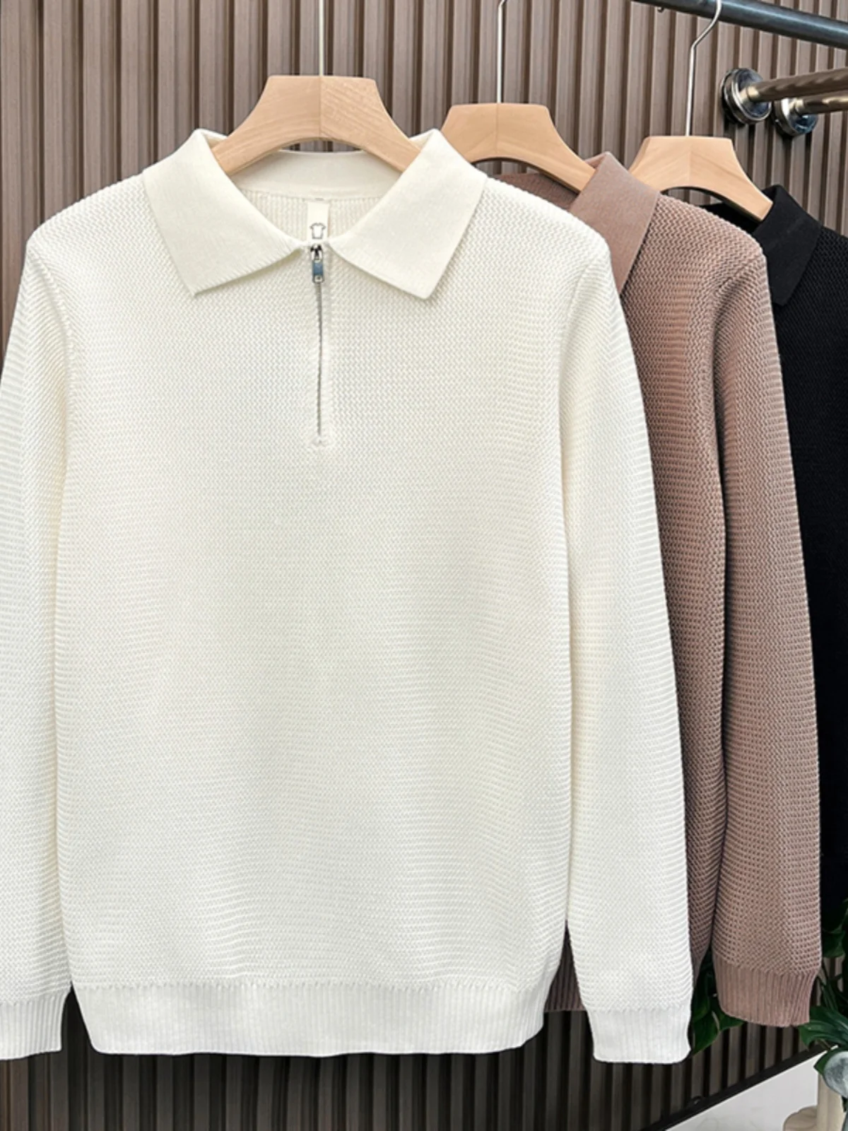 

Loose Fit Ne Knitwear for Men Warm Inner Wear Casual Sle Long Sve Autumn Winter Faionable f Zip Sweater