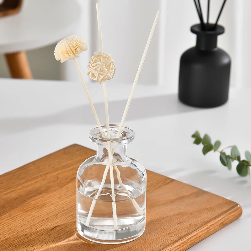 Botol Diffuser wangi rumah 50ml, tongkat penyebar minyak esensial penyebar Reed wadah kaca hadiah pesta 1 buah 50ml