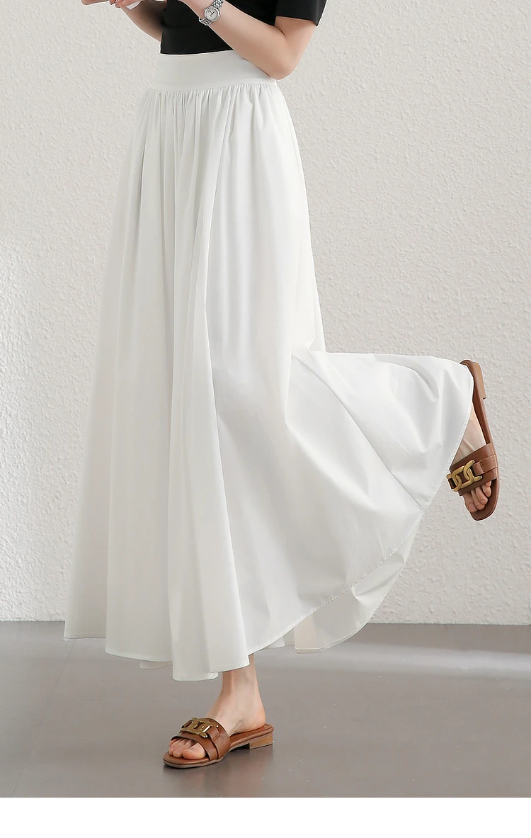 

Женская длинная юбка А-силуэта SENTUBILA, повседневная, белая, летняя, с завышенной талией, элегантная, струящаяся, макси, 2026, артикул 142Q53960