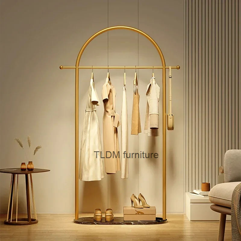 

Aesthetic Minimalist Clothes Rack Metal Standing Girls Designer Display Clothes Rack Modern Nordic Perchero Household Goods