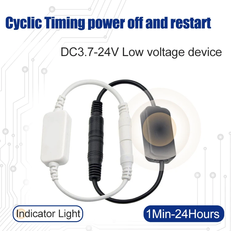 DC 5V-15V 5.5x2.1mm 24Hours Timer Reset Automatic Restart Power Supply Cable for Wireless-Router WiFi Bridge Repeater Modem Cat