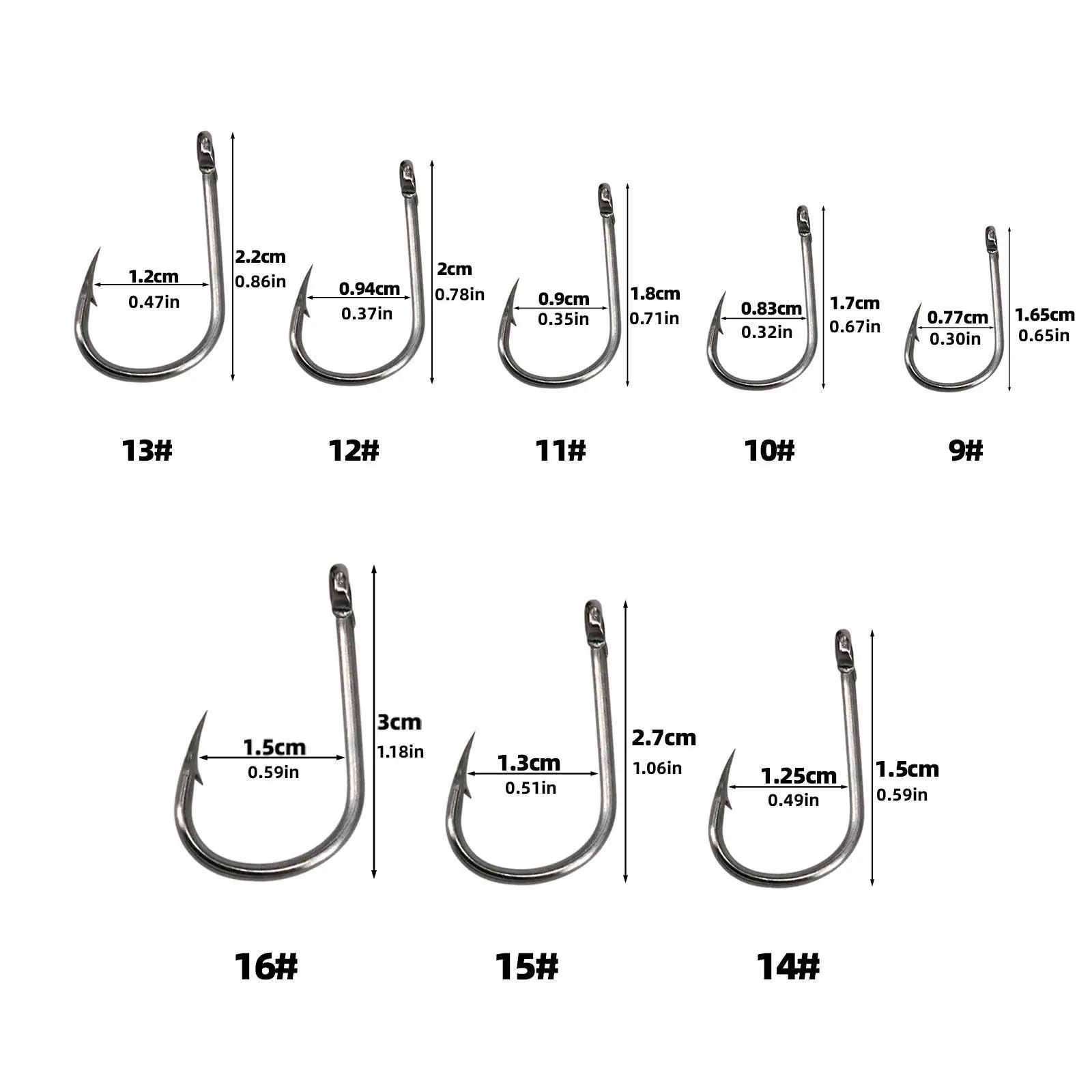 Fishing Hooks Fish Hooks Carbon Steel Hooks with Storage Box Circle Hooks Offset