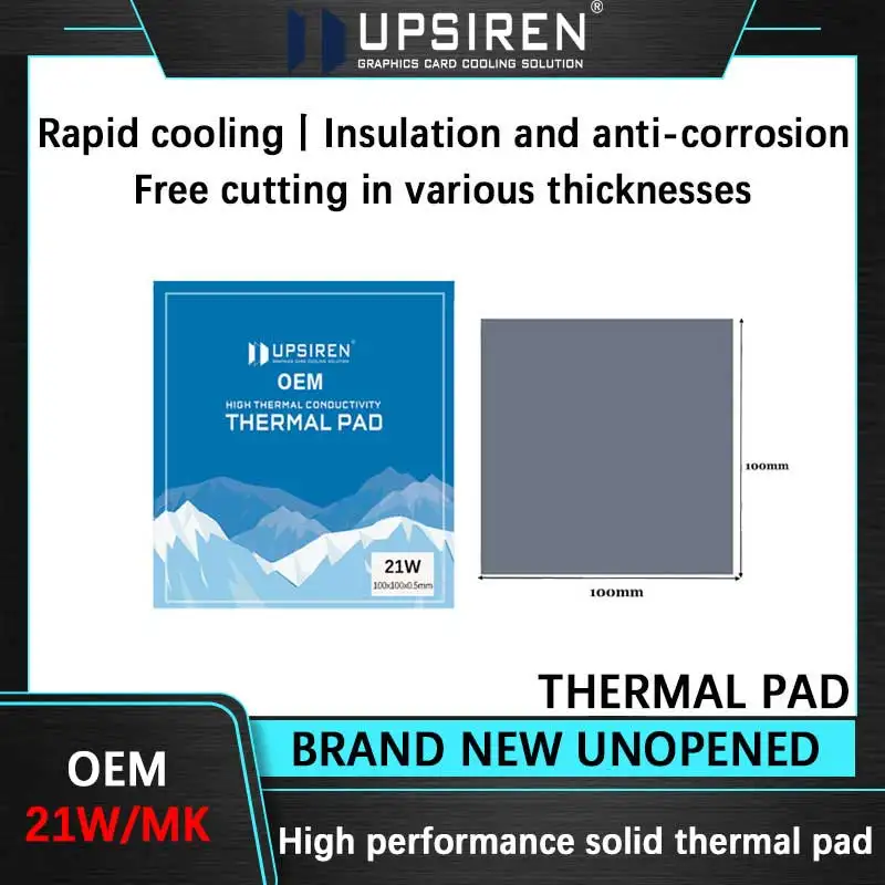 

UPSIREN OEM термопрокладка силиконовая штукатурка коврик для водяного охлаждения процессора графического процессора 0,75 мм 1,25 мм Высококачественная охлаждающая подставка для радиатора