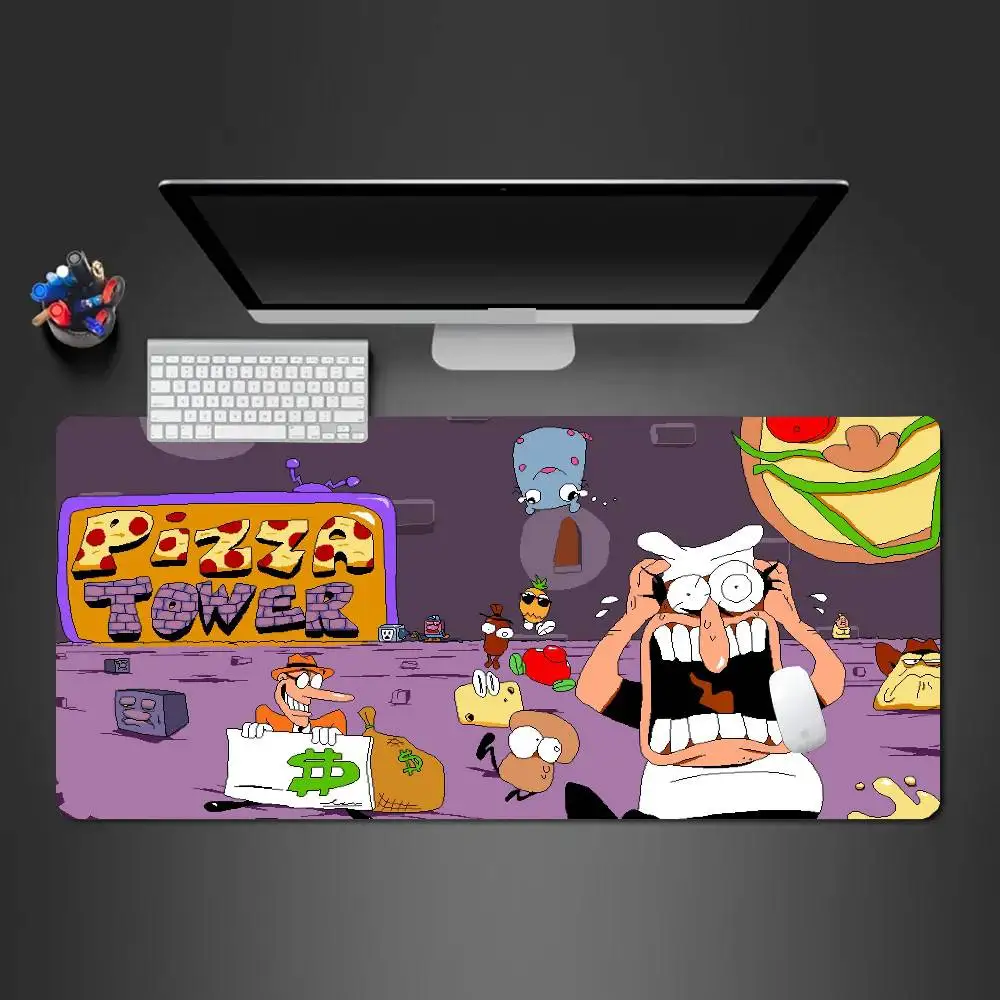 P-Pizza Tower Game Mousepad Non-slip Suitable For Office Computers Laptops E-sports Game Desk Mats XXL Keyboard