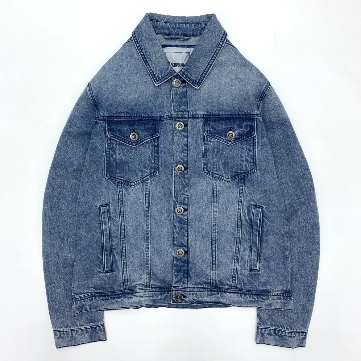 

2026 Spring New American Retro Heavyweight Denim Cargo Jacket Men's Fashion 100% Cotton Washed Old Loose Leisure Outerwear